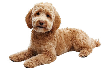 Golden Doodle Resting Cute Dog Portrait Friendly Expression Breed Pet Posing