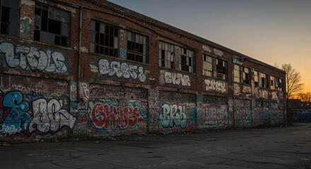 Graffiti Building Urban Decay Abandoned Factory