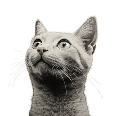 Gray Cat Close Up Portrait with Whiskers on Black Background Feline Beauty Animal Lover Pet Photography