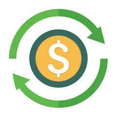 Obraz premium Green dollar sign icon representing money finance and economic growth