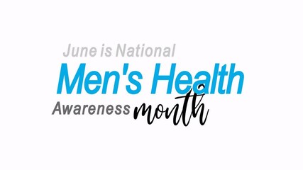 Men's Health Awareness Month Text Animation. Suitable for social media posts, blog articles, newsletter promotions, health awareness campaigns, website banners.