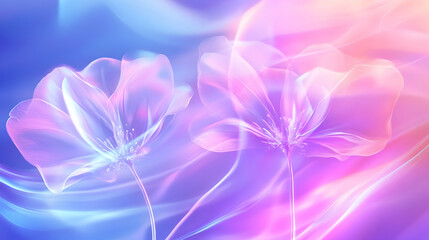 Fototapeta premium Delicate blossoms blend with vibrant colors, creating a dreamlike atmosphere filled with calmness