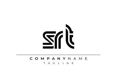 SRT Creative Unique Modern Letter Logo Design. Stylized logo featuring a unique letter design, presenting abstract minimalist aesthetics and modern appeal.
