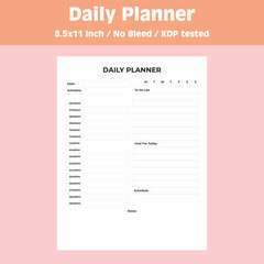 Daily Planner,  KDP interior, Planner, journal, tracker, logbook	