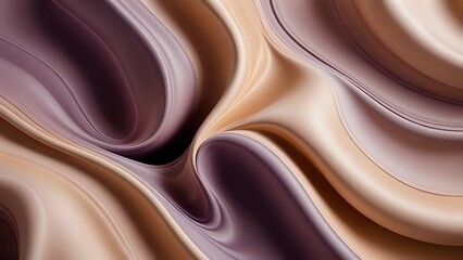 Fototapeta premium Fluid abstract background in smoky mauve and warm cream, flowing silky texture for editorial design and modern packaging.
