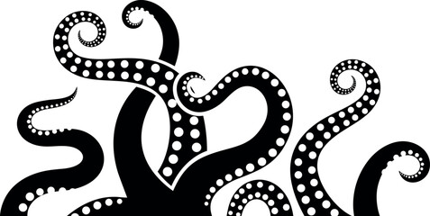 Octopus tentacles logo. Isolated octopus tentacles on white background © oleg7799