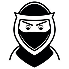 Intense Ninja Character Silhouette