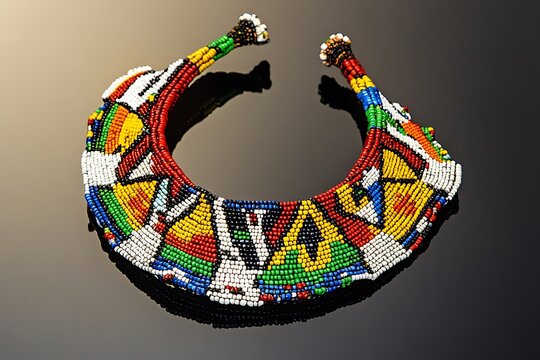 Zulu beadwork jewelry with symbolic color patterns