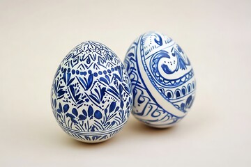 Ukrainian pysanky Easter eggs with folk motifs