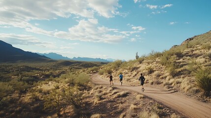 ultra marathon in desert terrain Gritty