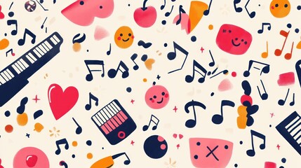Cute music and art pattern
