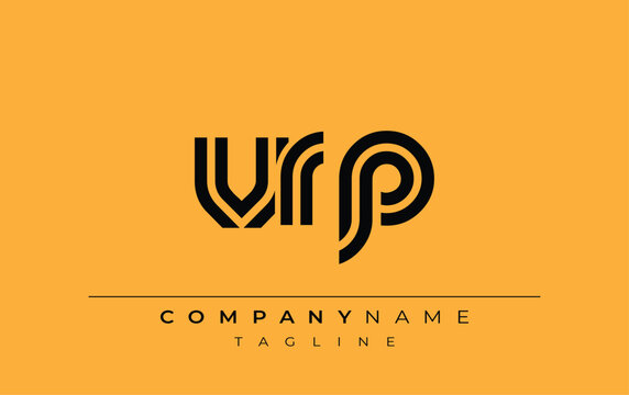 VRP Creative Unique Modern Letter Logo Design. Stylized logo featuring a unique letter design, presenting abstract minimalist aesthetics and modern appeal.
