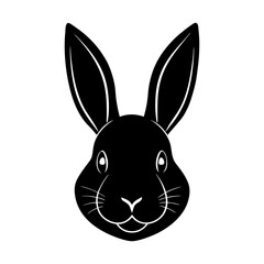 Easter Bunny Head Silhouette vector