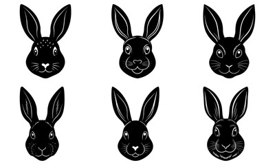Obraz premium Easter Bunny Head Silhouette vector