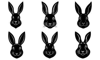 Fototapeta premium Easter Bunny Head Silhouette vector