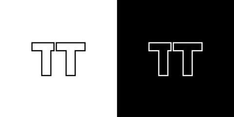 Letter T and T, TT logo design template. Minimal monogram initial based logotype.