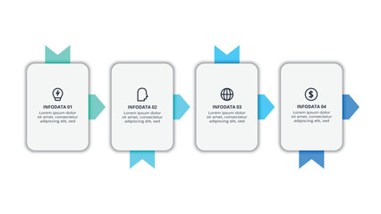 Obraz premium Workflow concept for infographic with 4 steps, options, parts or processes. Business data visualization.