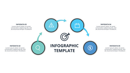 Workflow concept for infographic with 4 steps, options, parts or processes. Business data visualization.