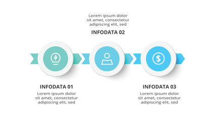 Workflow concept for infographic with 3 steps, options, parts or processes. Business data visualization.