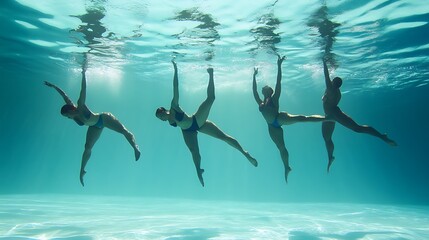 poses ballet routine in artistic underwater