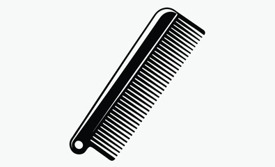 Plastic comb icon, Hair styling tool, Comb silhouette vector