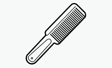 Plastic comb icon, Hair styling tool, Comb silhouette vector