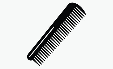 Plastic comb icon, Hair styling tool, Comb silhouette vector