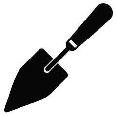 Black Garden Trowel Graphic Illustration for Planting and Gardening Projects Design Resource