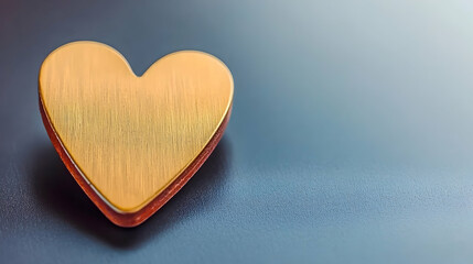 Fototapeta premium Golden heart on dark background, Valentine's Day card design