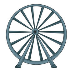 Observation wheel illustration in cartoon style, iconic tourism attraction