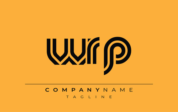WRP Creative Unique Modern Letter Logo Design. Stylized logo featuring a unique letter design, presenting abstract minimalist aesthetics and modern appeal.