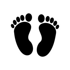 Illustration of two black footprints on white background