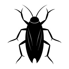 Silhouette of a cockroach with long antennae legs