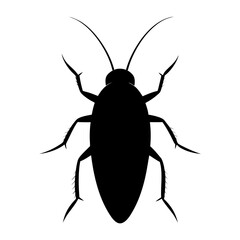 Silhouette of a cockroach with long antennae shown