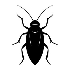 Silhouette of a cockroach with long antennae legs