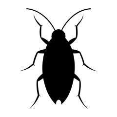 Silhouette of a cockroach with long antennae legs