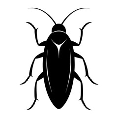 Silhouette of a cockroach with visible antennae legs