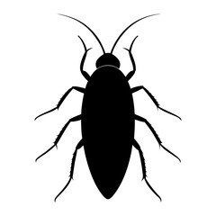 Silhouette of a cockroach with long antennae legs