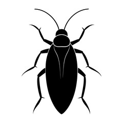 Silhouette of a beetle with long antennae and legs