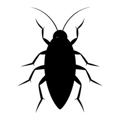 Silhouette of a cockroach with long antennae legs