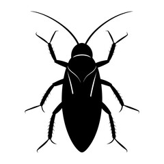 Silhouette of a cockroach with long antennae legs