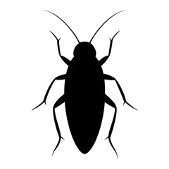 Silhouette of a cockroach with long antennae shown