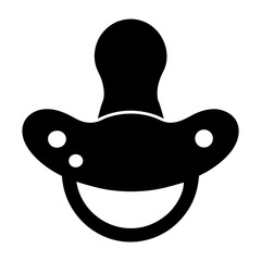 Silhouette of a baby pacifier with a round handle