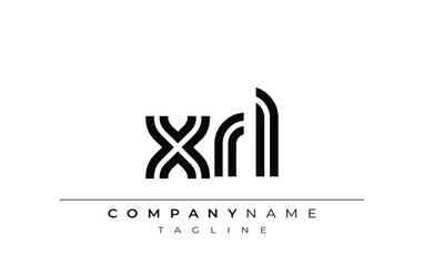 XRL Creative Unique Modern Letter Logo Design. Stylized logo featuring a unique letter design, presenting abstract minimalist aesthetics and modern appeal.