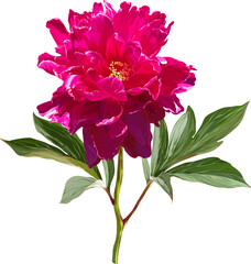 Obraz premium Vector flower pink peony. Realistic peony in bloom. Spring flower