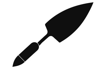 Isolated Black Garden Trowel Illustration Essential Tool for Planting and Gardening Work