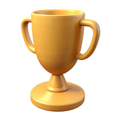 gold cup isolated on transparent background. plastic