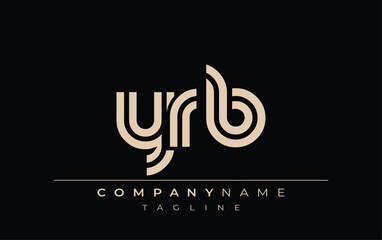 YRB Creative Unique Modern Letter Logo Design. Stylized logo featuring a unique letter design, presenting abstract minimalist aesthetics and modern appeal.
