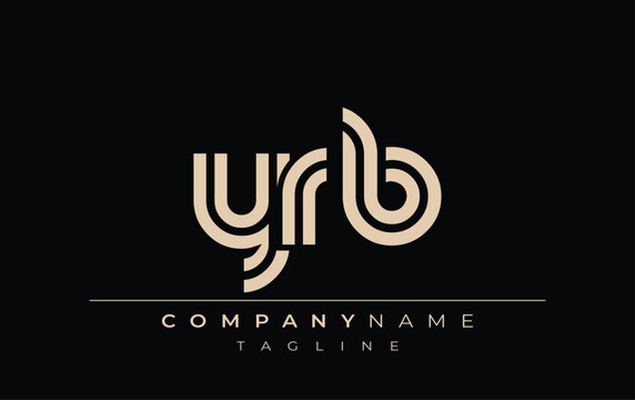 YRB Creative Unique Modern Letter Logo Design. Stylized logo featuring a unique letter design, presenting abstract minimalist aesthetics and modern appeal.