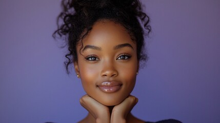 Close-up portrait, confident young woman